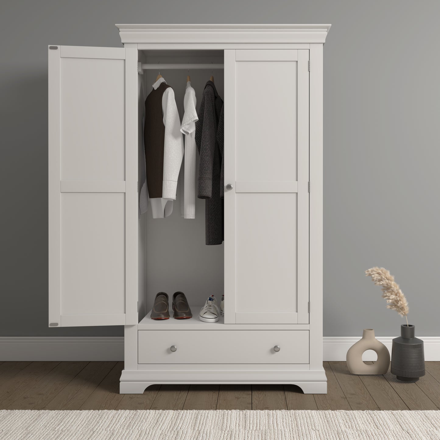 Asterley Double Wardrobe with Drawer