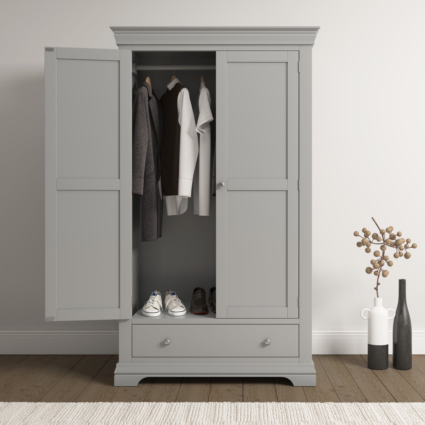 Asterley Double Wardrobe with Drawer