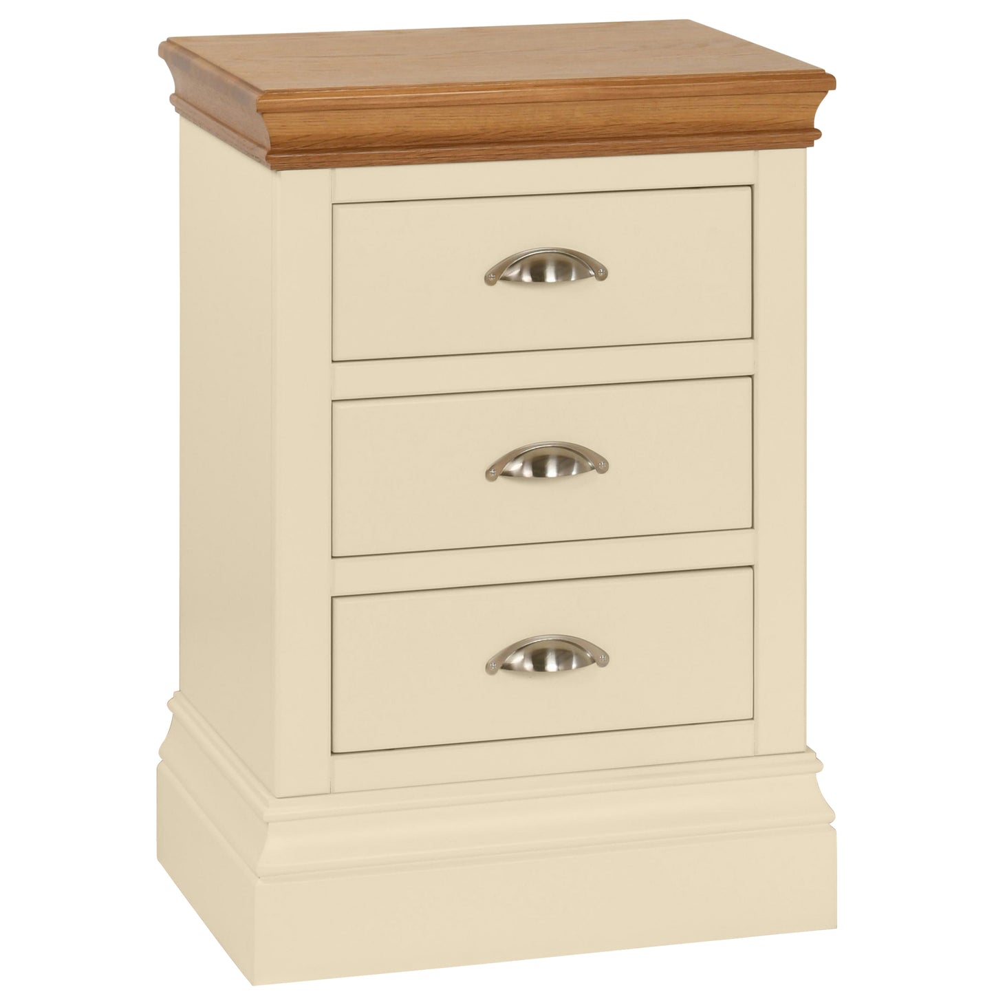 Albrighton 3 Draw Bedside Painted with Oak Top