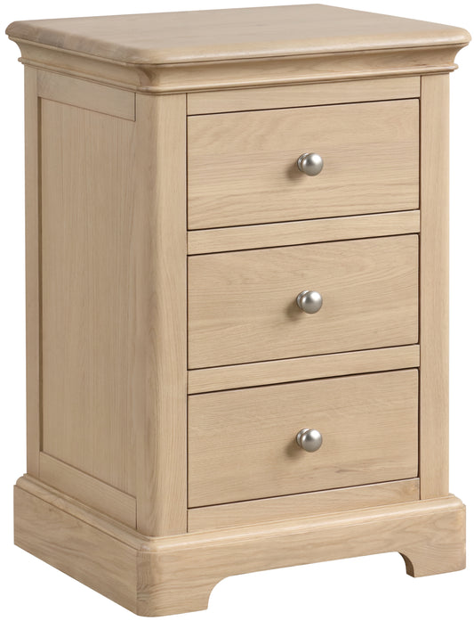 Stretton Oak 3 Drawer Bedside Table