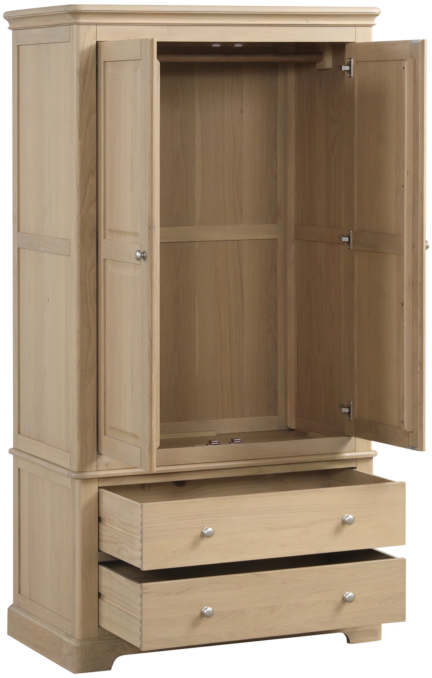 Stretton Oak 2 Drawer Double Wardrobe