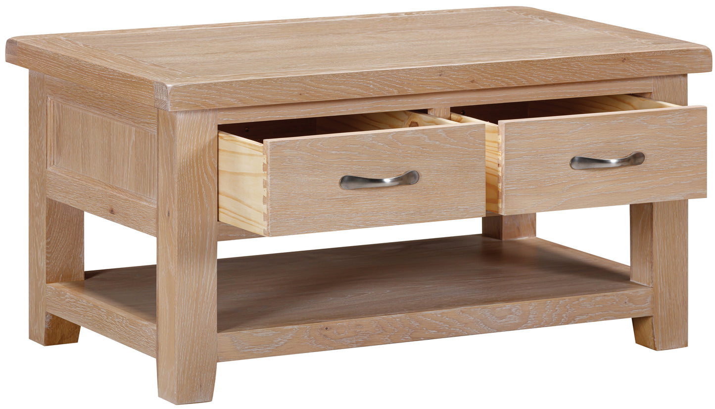 Ashford Oak Coffee Table with 2 Drawers