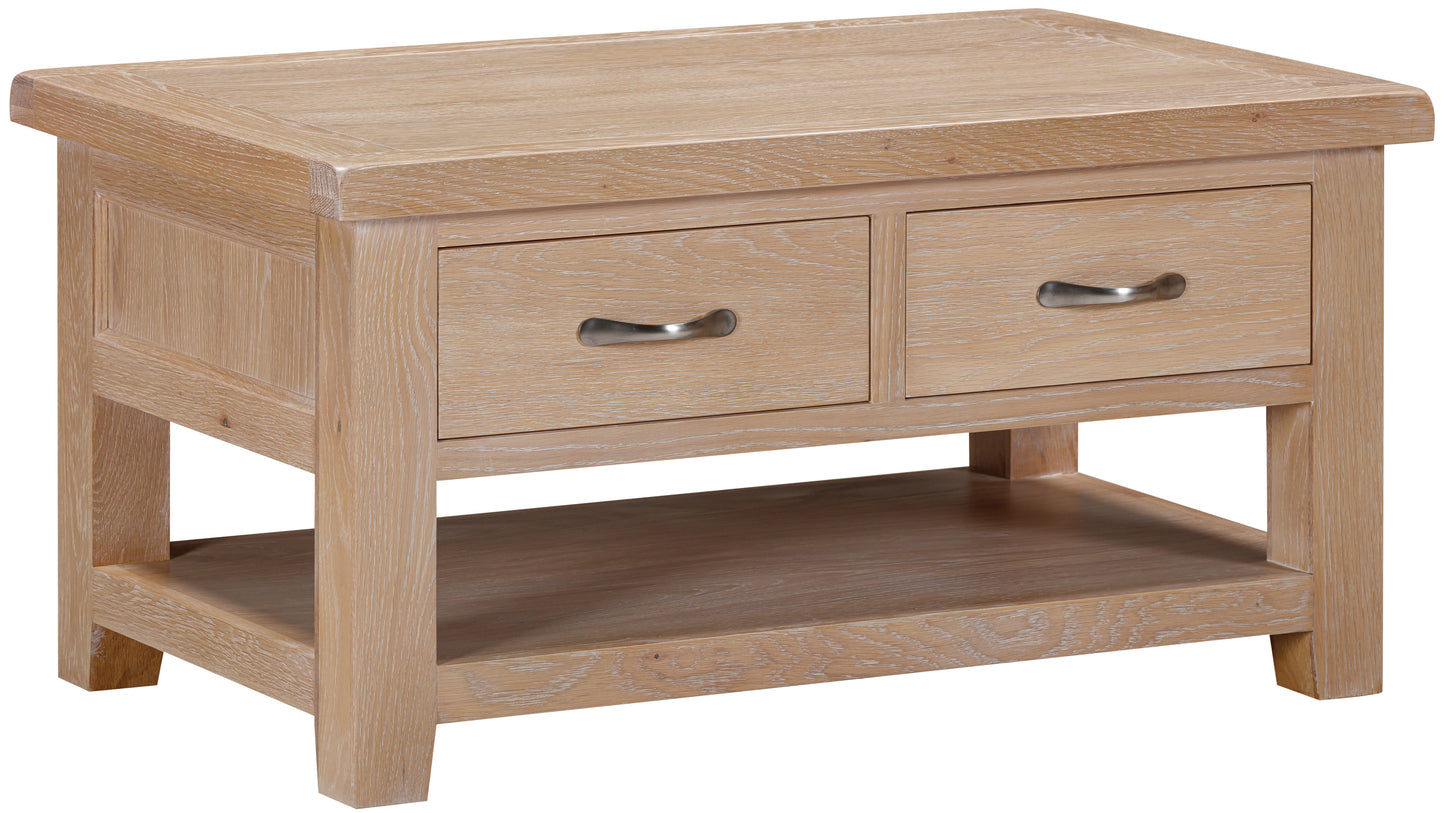 Ashford Oak Coffee Table with 2 Drawers