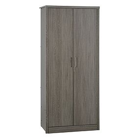 Black Wood Grain 2 Door Wardrobe