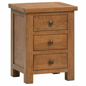 Drayton Rustic 3 DRAWER BEDSIDE