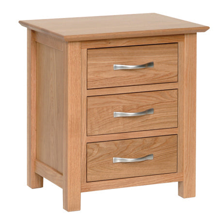 Contemporary Oak 3 DRAWER BEDSIDE