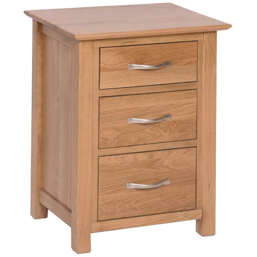 Contemporary Oak 3 DRAWER HIGH BEDSIDE