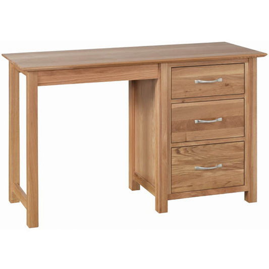 Contemporary Oak SINGLE PEDESTAL DRESSING TABLE